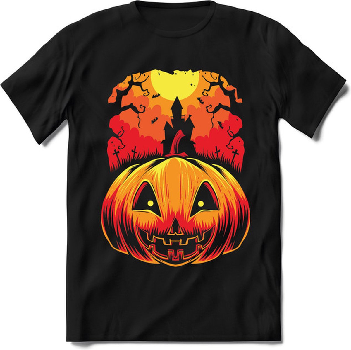 Halloween T-Shirt | Horror  Kleding Heren / Dames | Weerwolf , Monster , Vleermuis en Pompoen  Shirt |